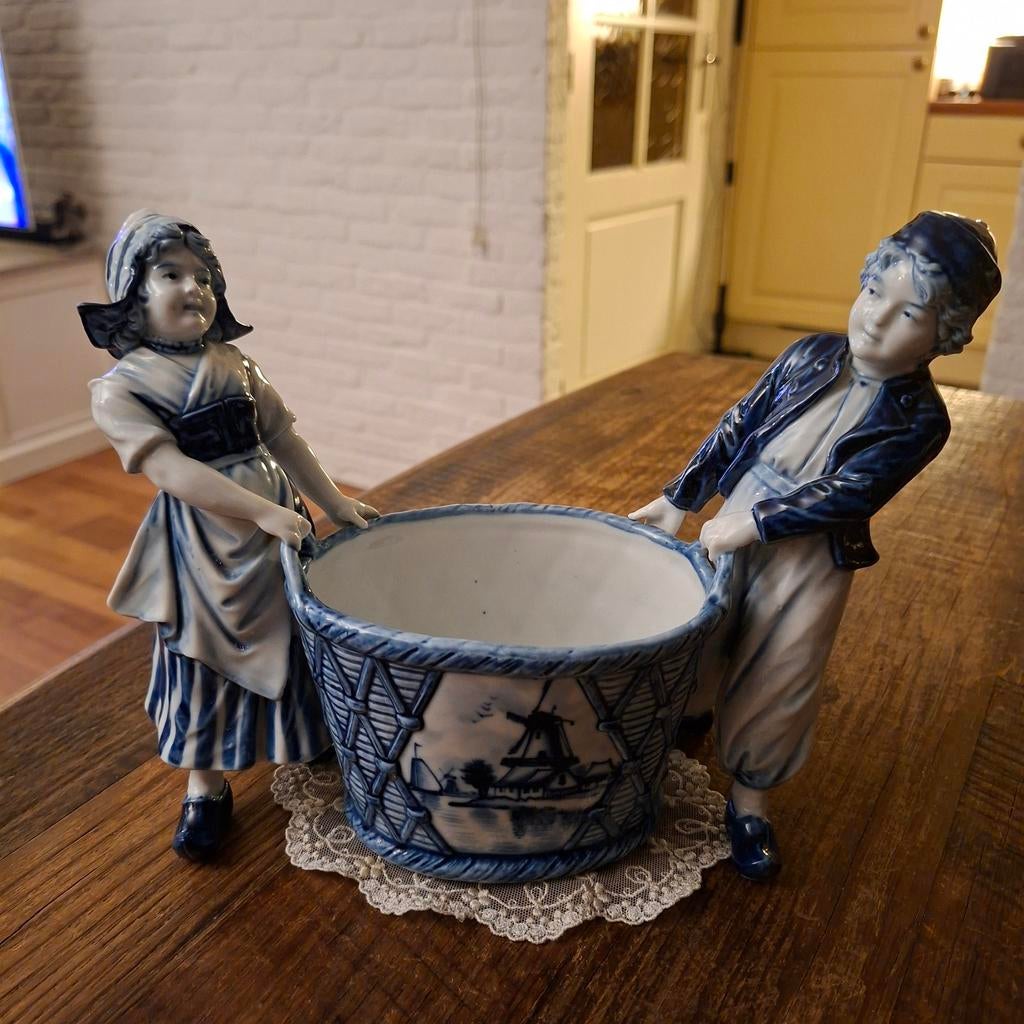 Koppel met Vismand uit 1900 Porselein Rauenstein, Antiek en Kunst, Antiek | Porselein, Ophalen of Verzenden