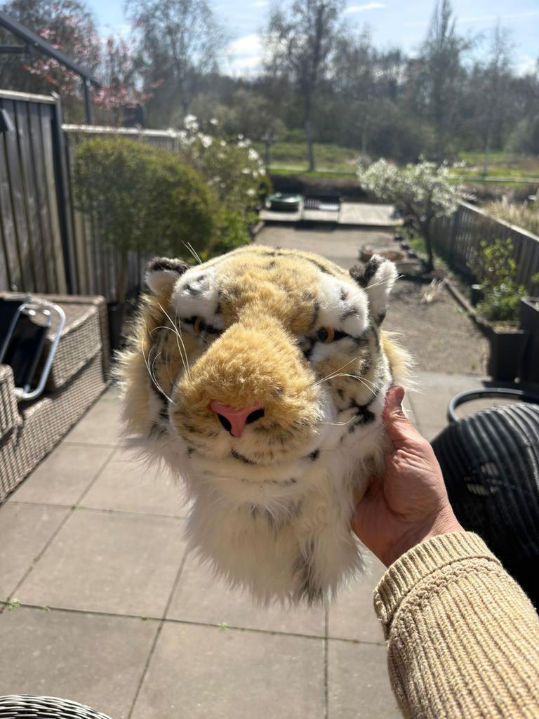 Tijger knuffelkop, Ophalen of Verzenden, Gebruikt, Tijger
