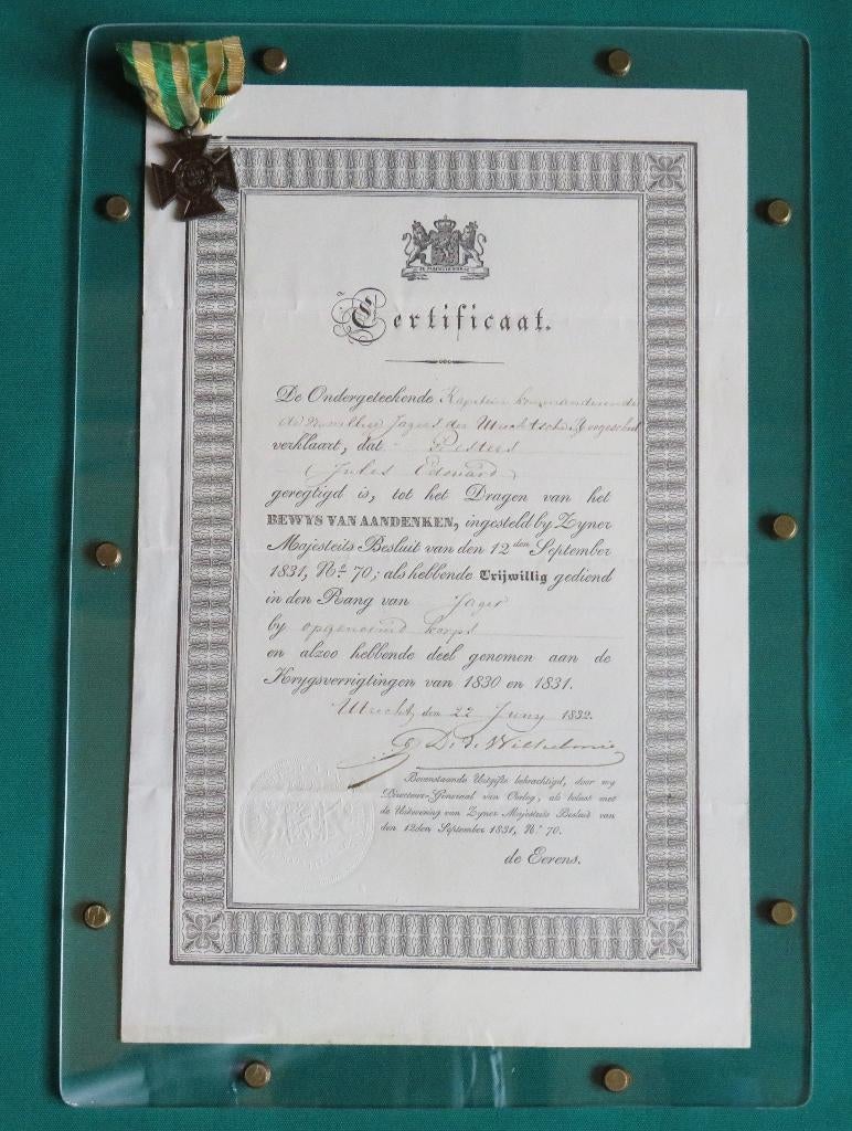 GEZOCHT: Penning Utrechtse Student 1831., Ophalen, Landmacht, Nederland, Embleem of Badge