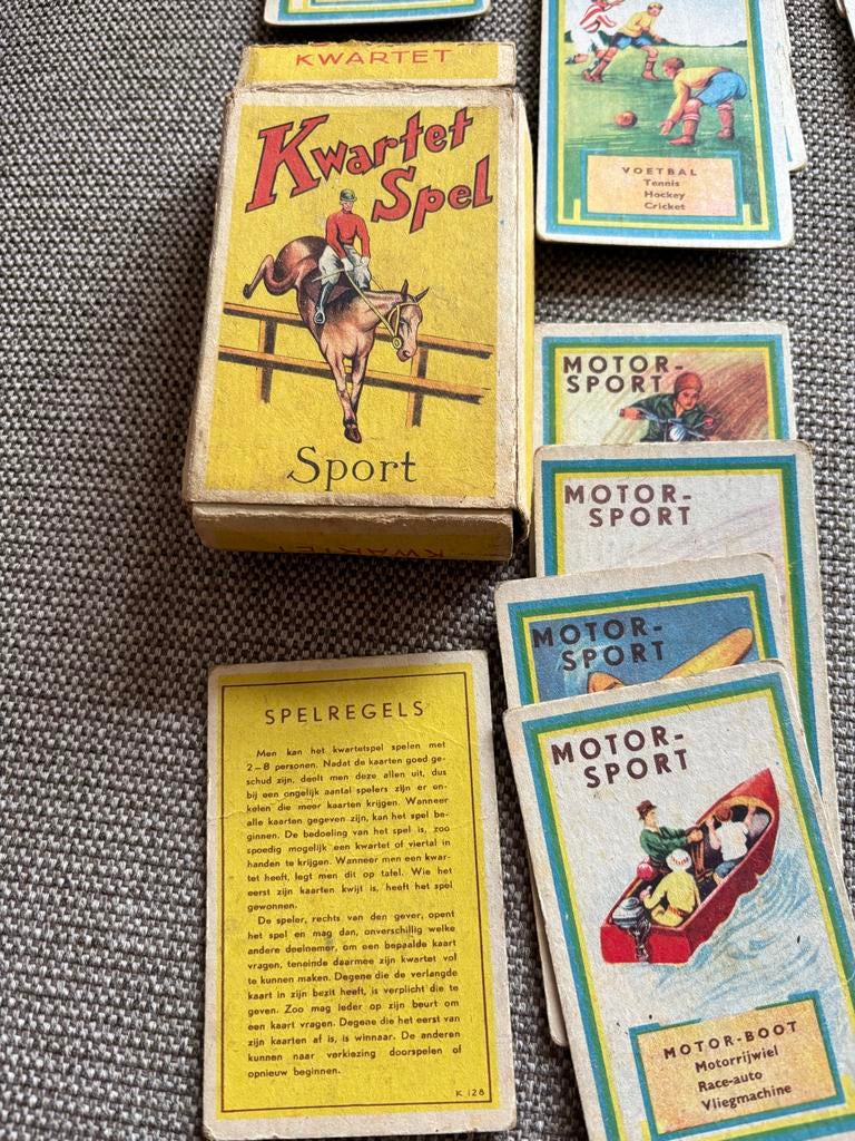 Origineel oud kwartet spel - Sport thema, Drie of vier spelers, Ophalen of Verzenden, Gebruikt