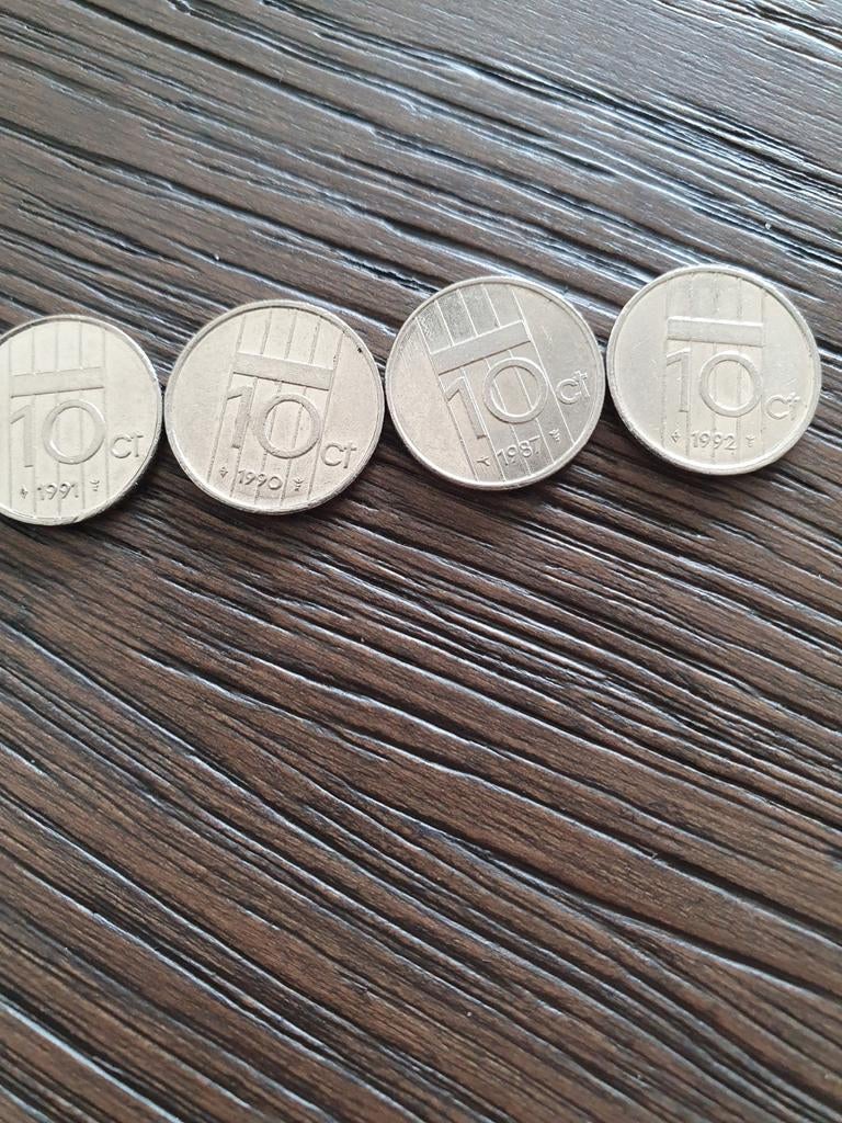 4 Koningin Beatrix Dubbeltjes (1987, 1990, 1991, 1992), Ophalen of Verzenden, Koningin Beatrix, 10 cent, Setje