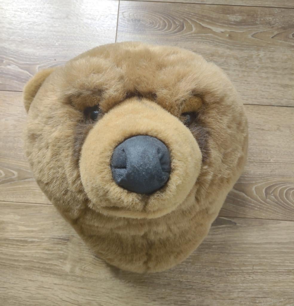 Knuffel berenkop voor aan de muur, Ophalen of Verzenden, Zo goed als nieuw, Wanddecoratie