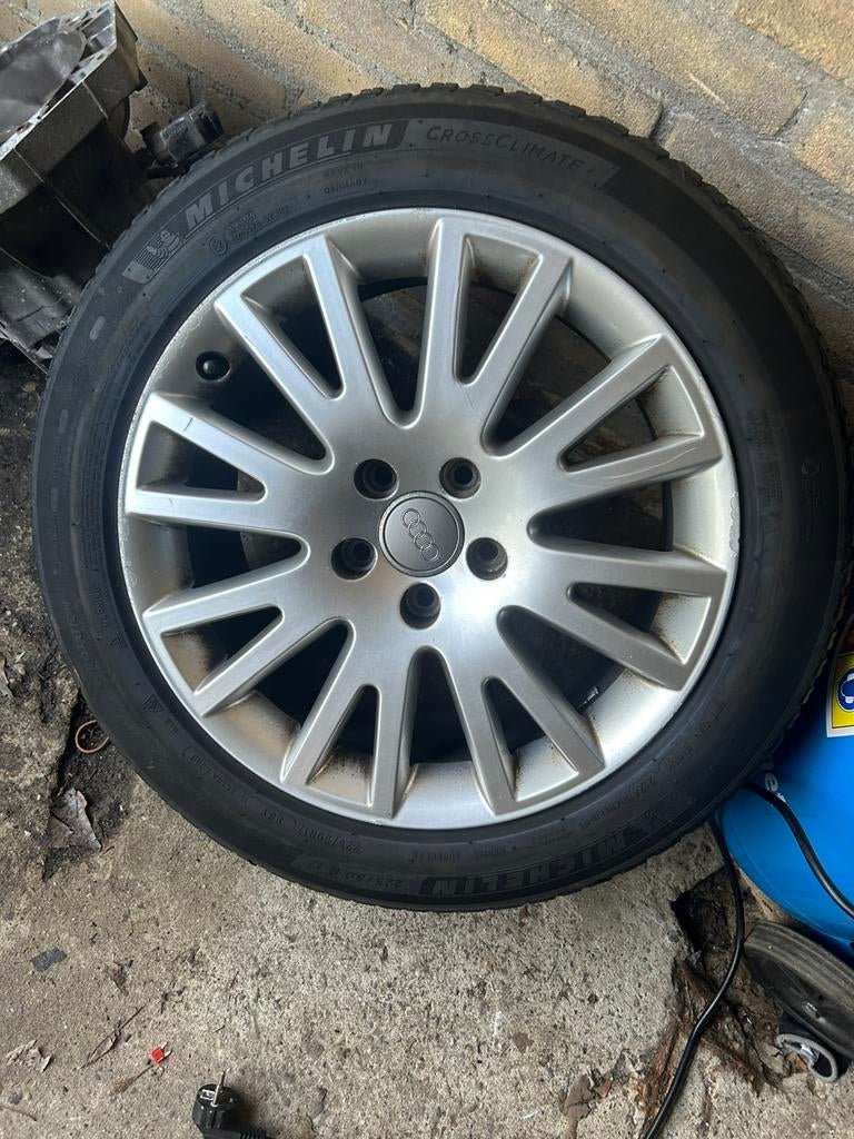 22x Partij aluminium velgen+banden BMW-Audi-VW Hyundai Ford, Auto-onderdelen, Gebruikt, Velg(en), Verzenden, 17 inch