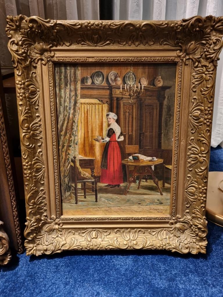 Schilderij, Antiek en Kunst, Kunst | Schilderijen | Klassiek, Ophalen of Verzenden