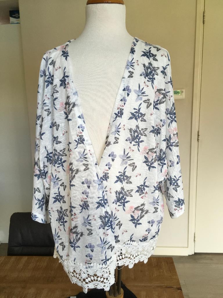 DOROTHY PERKINS omslag vestje wit / blauw NIEUW maat L D25, Overige kleuren, Maat 42/44 (L), Nieuw, Ophalen of Verzenden