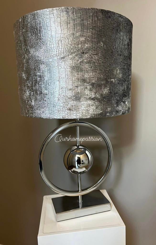 RINGLAMP TAFELLAMP ERIC KUSTER STYLE CHROME ZILVER CROCO KAP, Ophalen of Verzenden, Nieuw