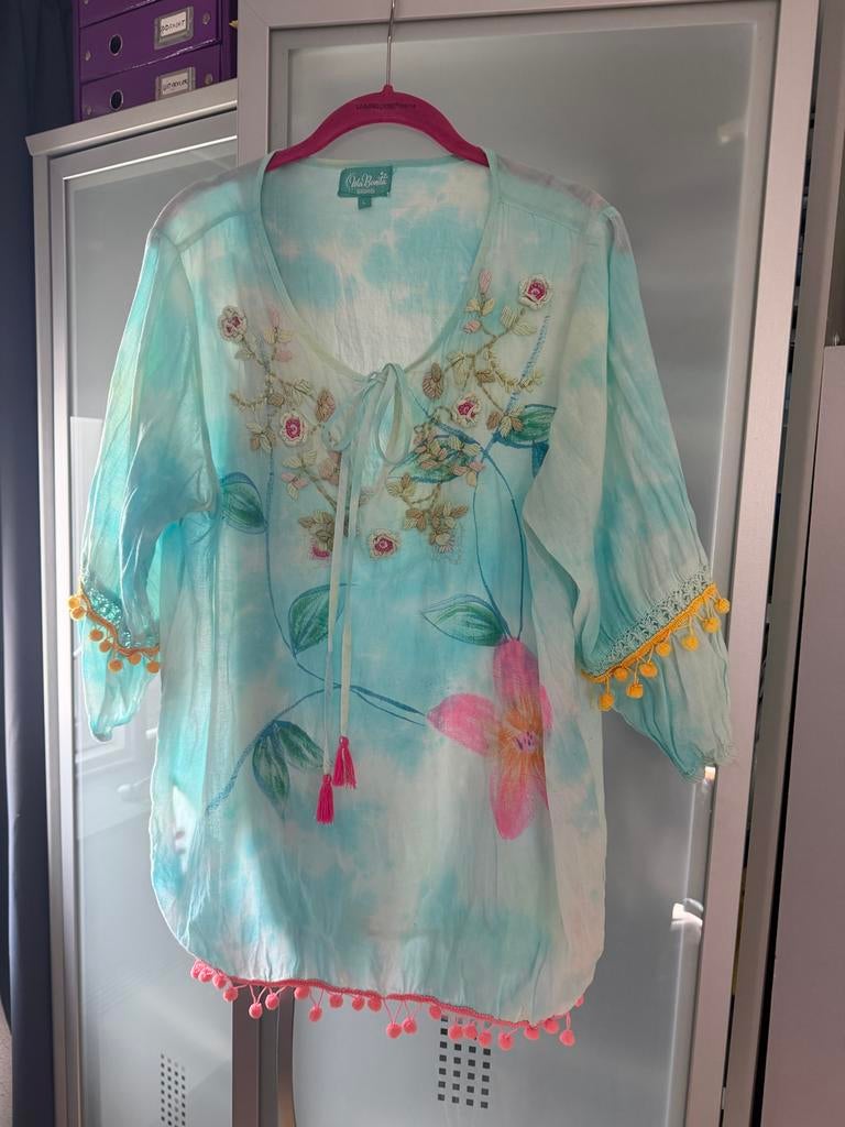 Isla Bonita blouse maat L, Kleding | Dames, Ophalen of Verzenden, Gedragen, Maat 42/44 (L), Blauw