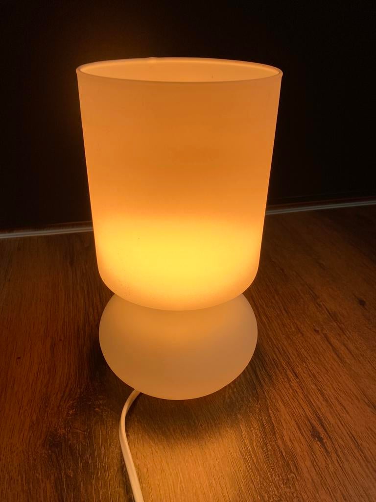 Mat wit mushroom tafellamp lykta Ikea van stevig glas, Ophalen, Zo goed als nieuw, Glas, Minder dan 50 cm