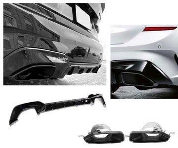 BMW G20 G21 M340 Performance styling Diffuser Uitlaat Zwart, Ophalen
