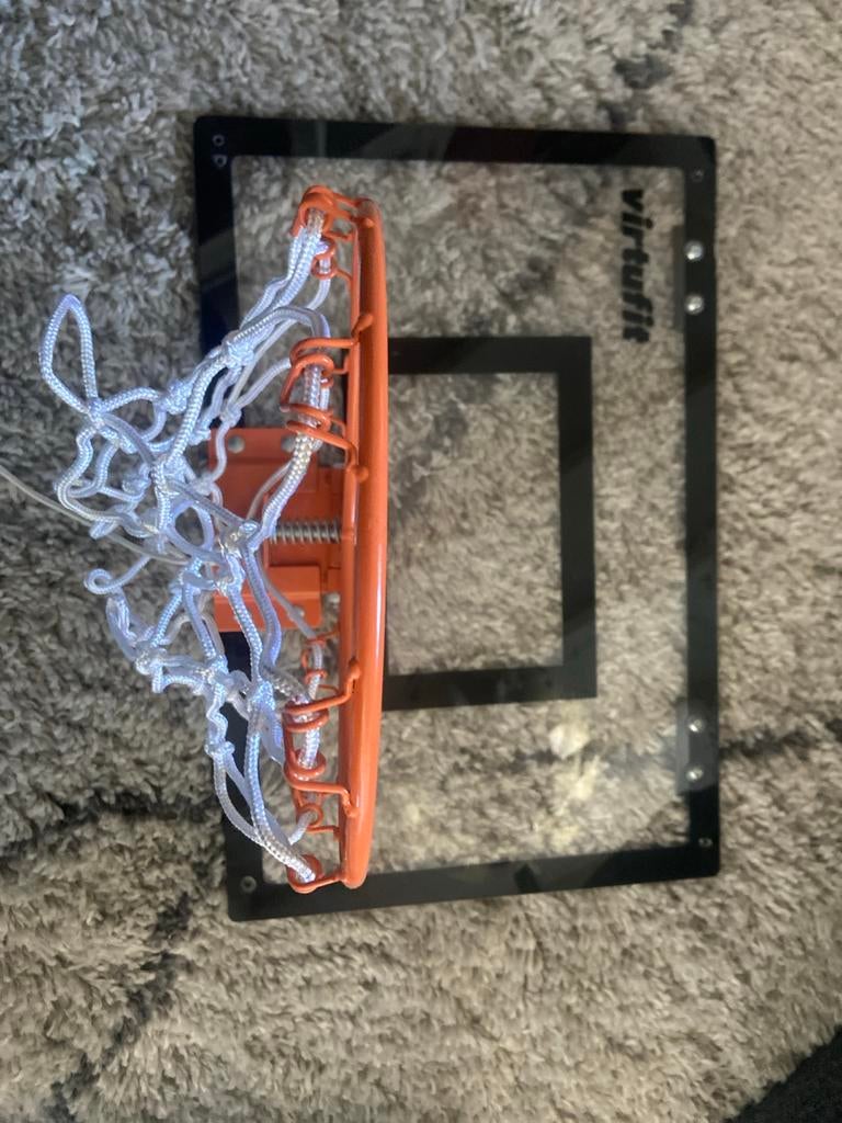 Mini basketbalring met bord - Virtufit, Sport en Fitness, Basketbal, Ophalen of Verzenden, Zo goed als nieuw, Ring, Bord of Paal