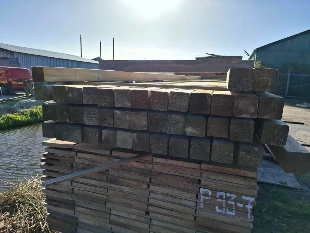Partij 42 st geïmpregneerde palen 6.8x6.8x400 bezorgen mogel, Ophalen, Nieuw, 250 cm of meer, Palen