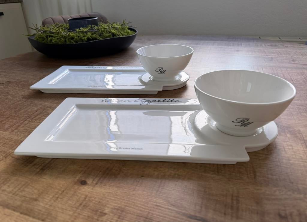 Rivièra Maison Buon Appetit set van 2, Ophalen of Verzenden, Zo goed als nieuw, Overige stijlen, Bord(en)