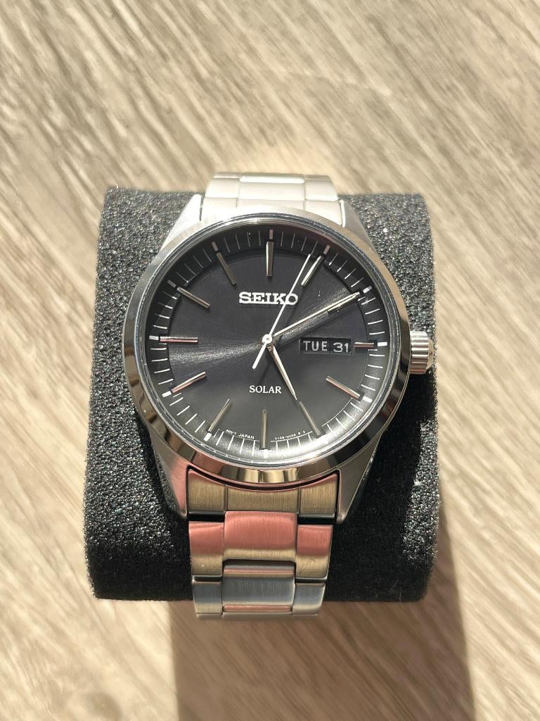 seiko solar horloge SNE527P1, Sieraden, Tassen en Uiterlijk, Horloges | Heren, Zo goed als nieuw, Polshorloge, Seiko, Staal, Staal