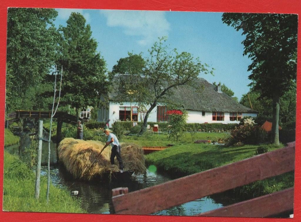 Giethoorn (Ov.) - Hooivervoer per punter - jr. '70 - Ong., Ophalen of Verzenden, 1960 tot 1980, Ongelopen, Overijssel