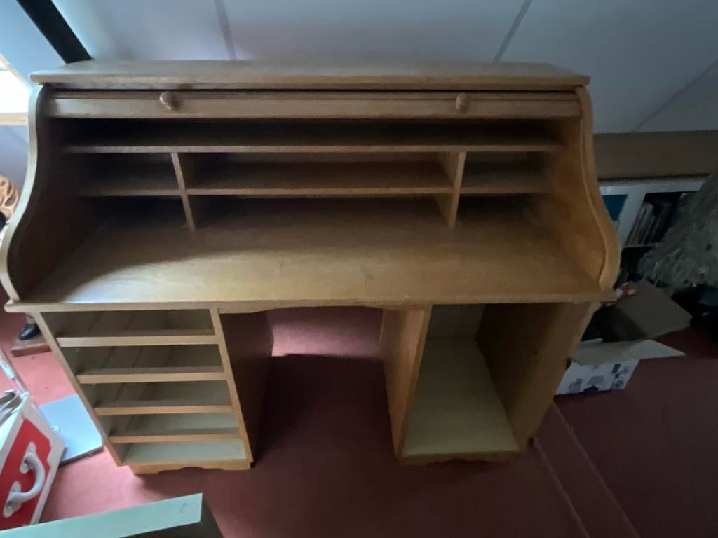 Eiken secretaire met rolluik, Ophalen, Gebruikt