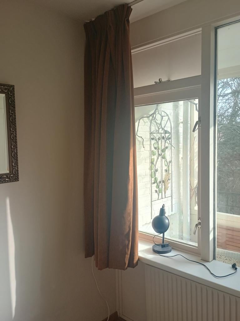 Gordijn Sandra cognac Kwantum, dubbele plooi (2x 146.75cm), Ophalen, Gebruikt, Bruin, 200 cm of meer