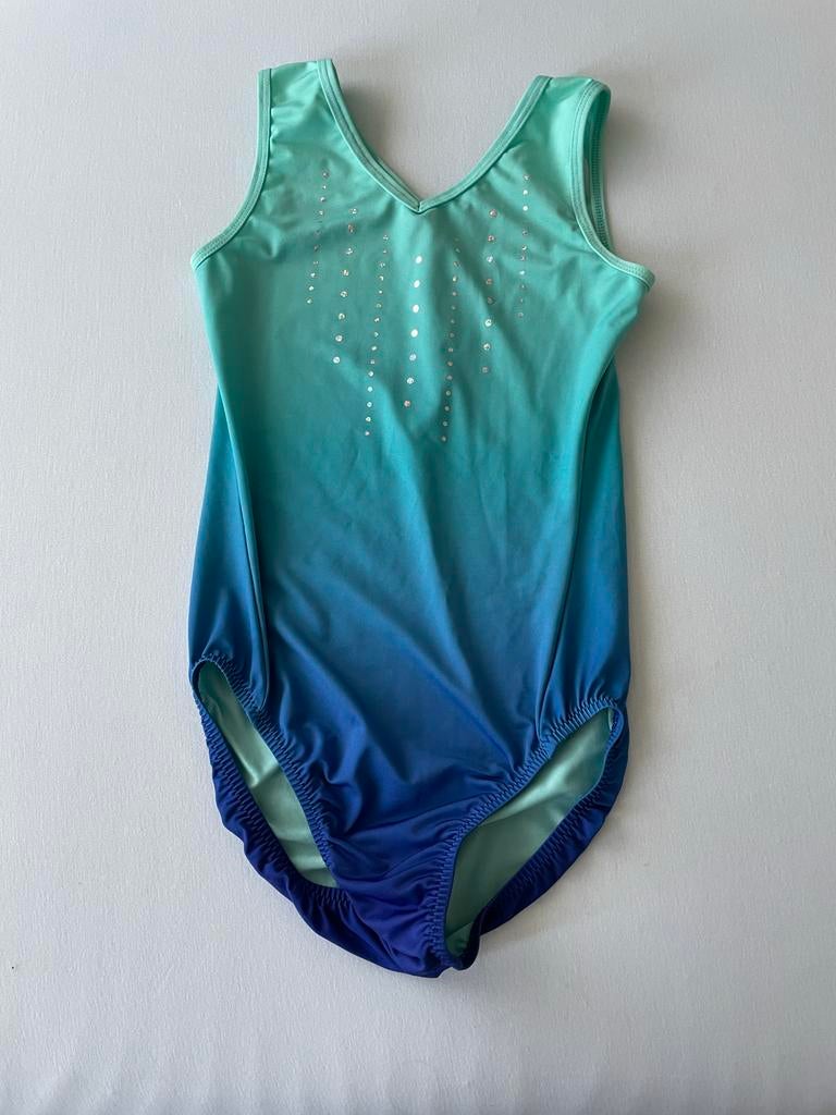 Turnpakje Decathlon maat 10 jaar, Blauw, Zo goed als nieuw, Turnpak(je), Kindermaat 122 t/m 140