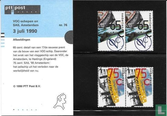 Postzegelmapje 76 VOC schepen en SAIL 1990 NL, Postzegels en Munten, Postzegels | Nederland, Ophalen of Verzenden