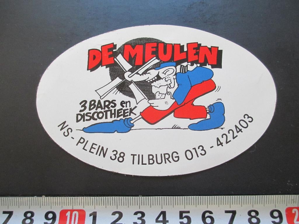 sticker tilburg DE MEULEN 3 bars en discotheek ns-plein 38 *, Verzamelen, Stickers, Zo goed als nieuw, Ophalen