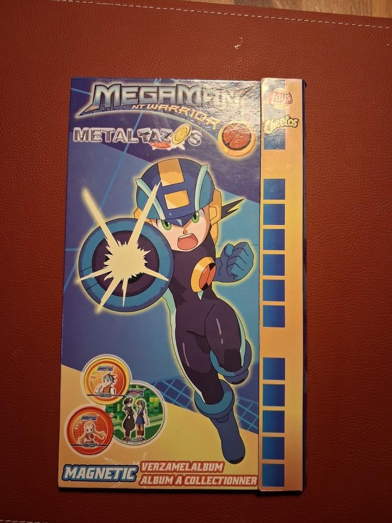 Mega Man Metal Tazos verzamelalbum Lays Cheetos, Ophalen of Verzenden, Map, Album of Poster, Met verzamelmap(pen)