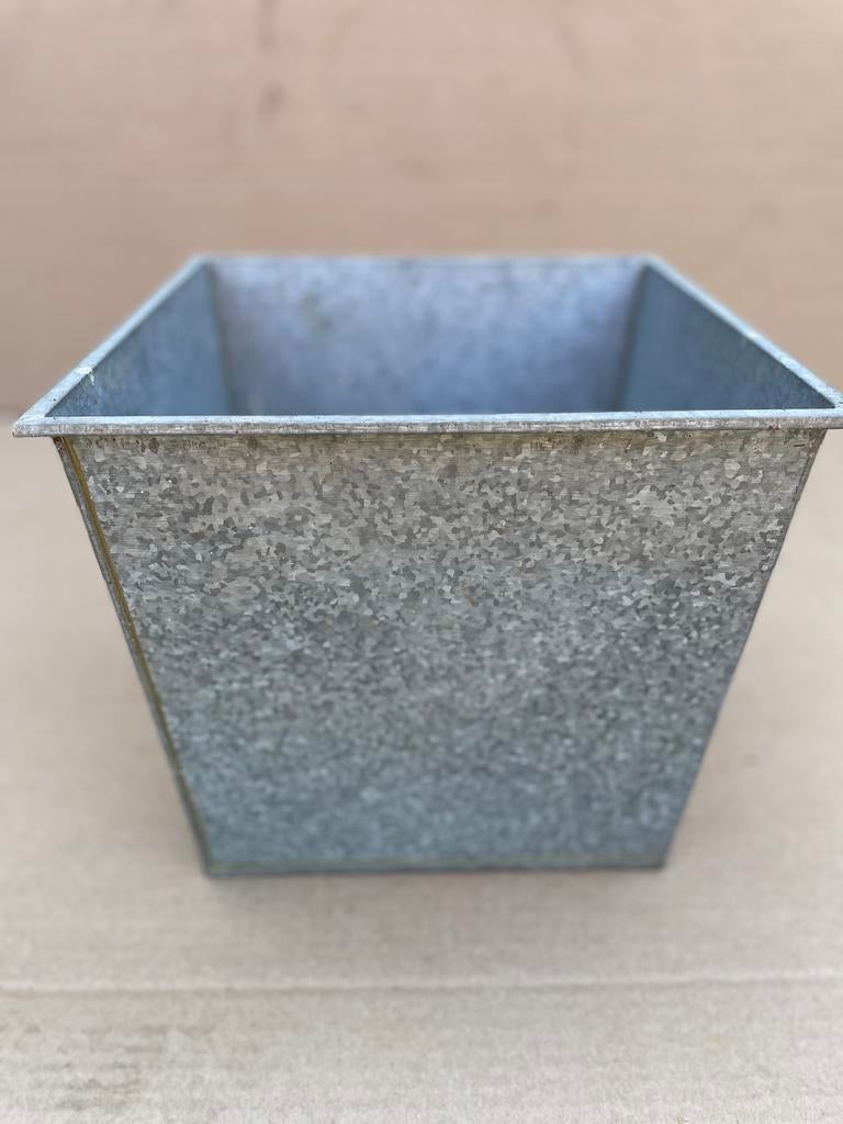 Mooie zinken (planten) bak, Ophalen, Vierkant, Metaal, Minder dan 30 cm