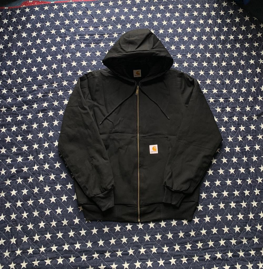 Carhartt Hooded Active Jacket - Maat L - Zwart, Verzenden, Zo goed als nieuw, Maat 52/54 (L), Zwart