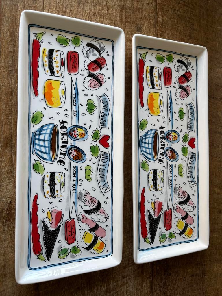 Blond Amsterdam sushi platen, 2 stuks, Ophalen, Blond Amsterdam, Zo goed als nieuw, Bord(en)