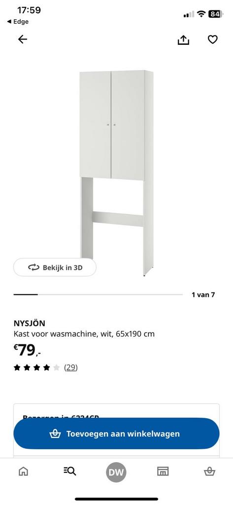 Ikea Nysjön kast voor boven de wasmachine - Nieuw!, Ophalen, Nieuw