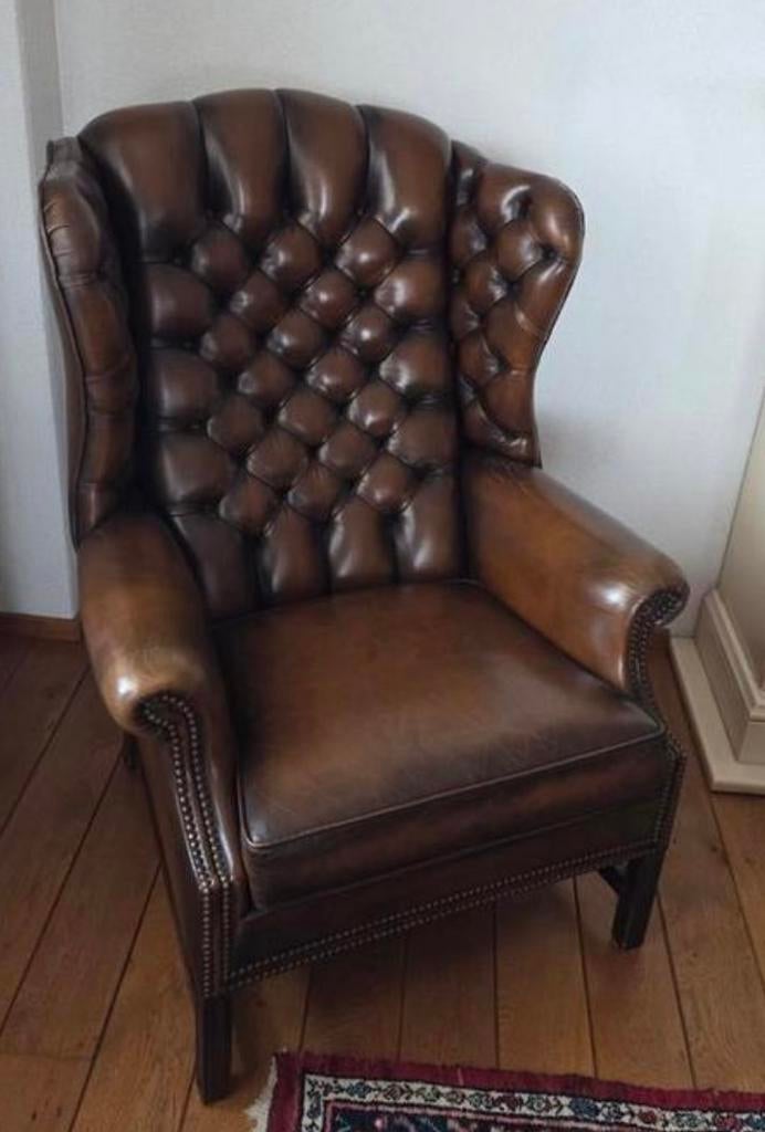 Exclusieve Chesterfield fauteuil. Merk Muylaert. Izgs, Ophalen, Gebruikt, ., Chesterfield