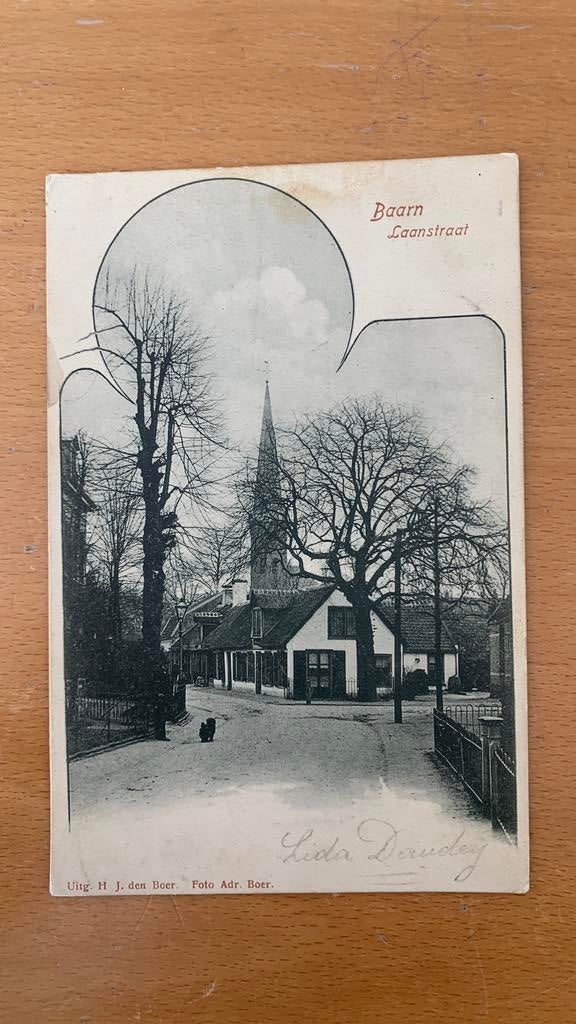 Ansichtkaart Baarn Laanstraat, Verzamelen, Ansichtkaarten | Nederland, Ophalen of Verzenden, Voor 1920, Gelopen, Utrecht