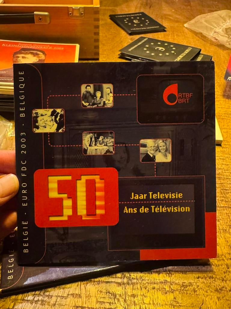 Set euro munten - 50 jaar televisie - Belgie Euro FDC 2003, Postzegels en Munten, Munten | België, Ophalen of Verzenden, Overig