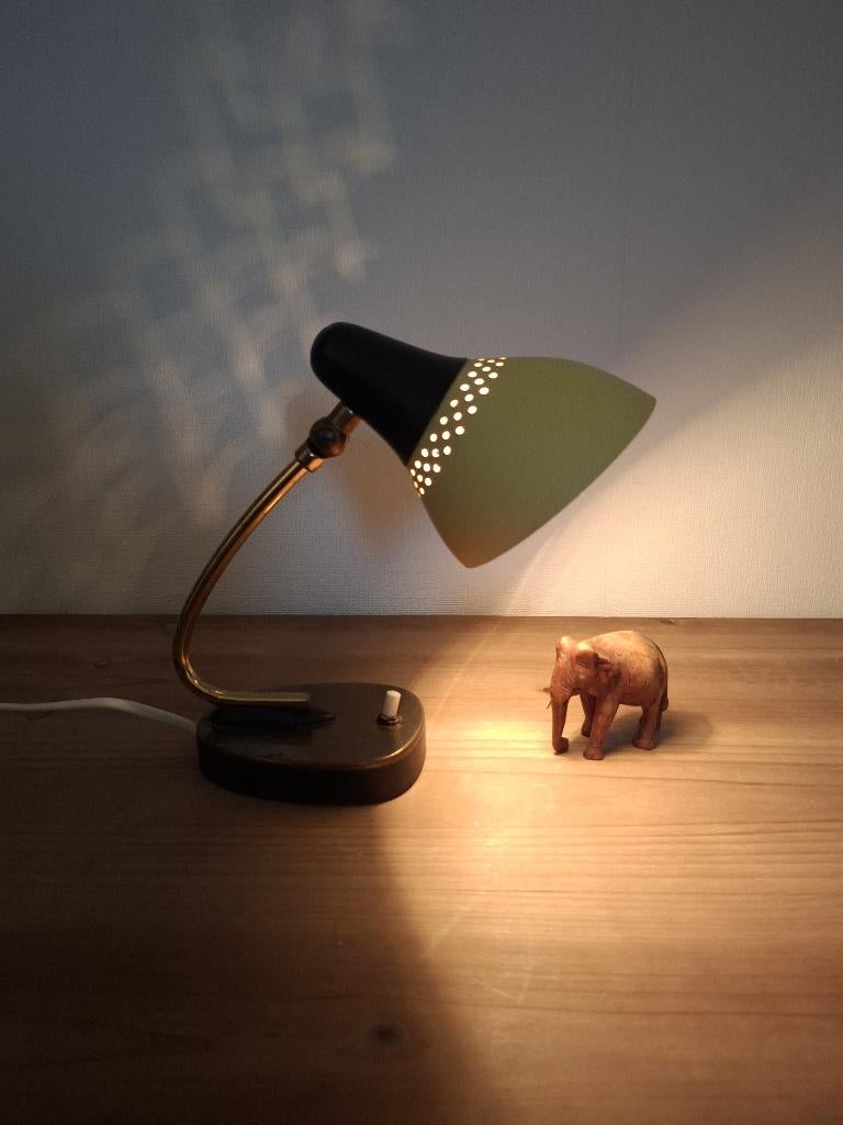 Vintage Erpees nachtkastlampje uit de jaren 50/60., Huis en Inrichting, Lampen | Wandlampen, Zo goed als nieuw, Metaal, Ophalen of Verzenden