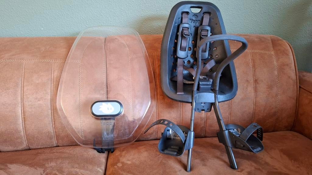 Yepp voorzitje/ fietszitje met windscherm, weinig gebruikt, Fietsen en Brommers, Fietsaccessoires | Fietsstoeltjes, Ophalen, Zo goed als nieuw