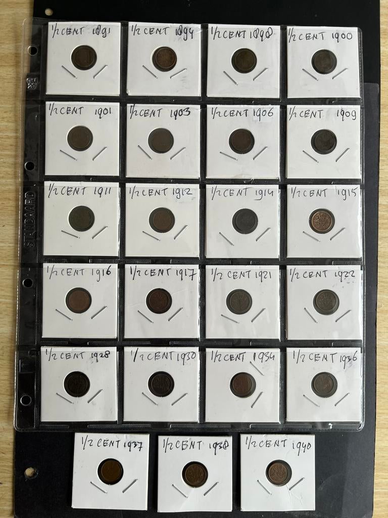 WILHELMINA MOOIE  COMPLETE SERIE HALVE CENTEN 1891-1940, Verzenden, Koningin Wilhelmina, Overige waardes, Setje