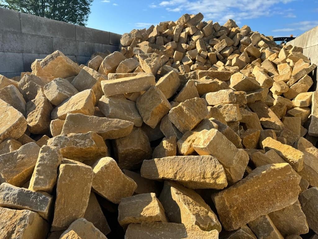 Geel Beige muurstenen Stapelmuur metselstenen natuursteen, Overige materialen, Geel, Nieuw, Ophalen of Verzenden