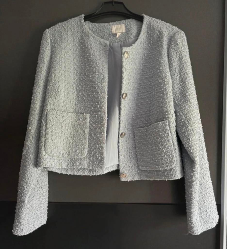 H&M Bouclé Blazer - Maat M, Ophalen of Verzenden, Gedragen, Maat 38/40 (M), Jasje