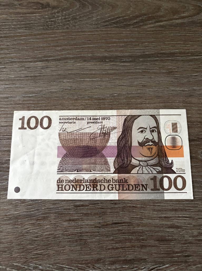Biljet 100 gulden Michiel de Ruyter, 1970, Postzegels en Munten, Bankbiljetten | Nederland, Ophalen of Verzenden, 100 gulden