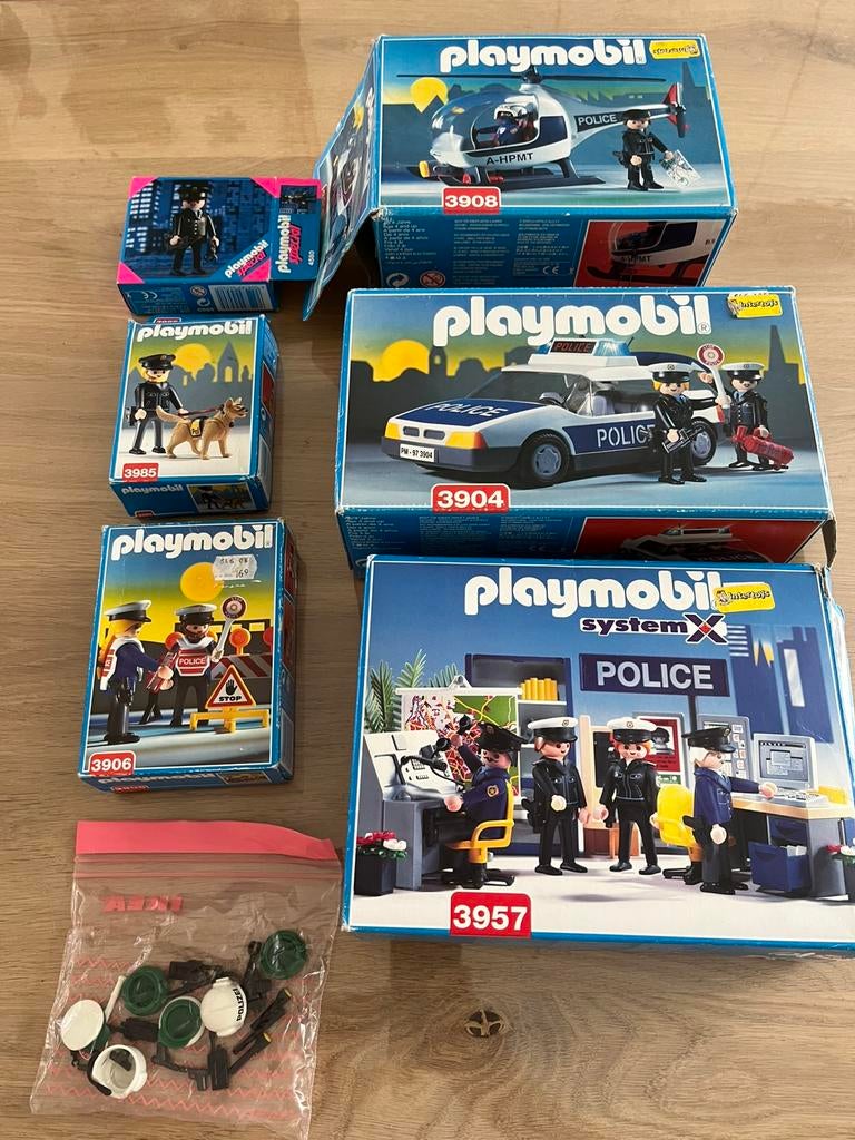 Complete playmobil politiset eind jaren 90, Ophalen of Verzenden, Gebruikt, Complete set