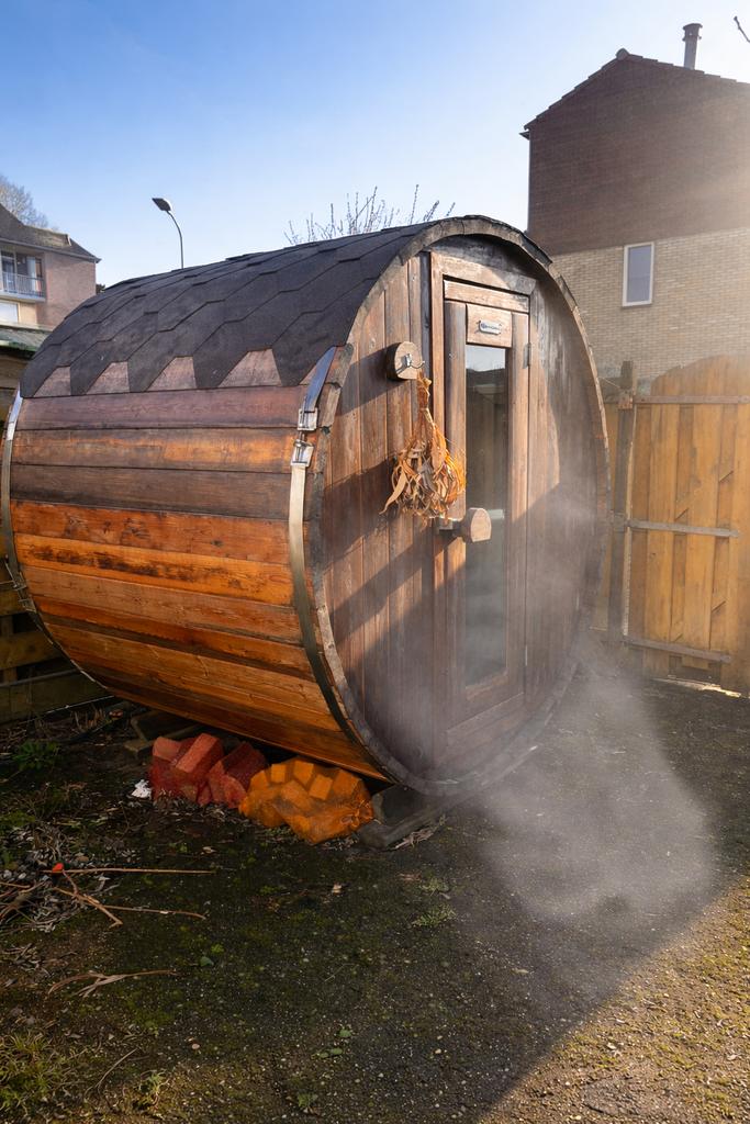 Prive Sauna te huur, Ophalen of Verzenden, Gebruikt, Vast, Inbouw
