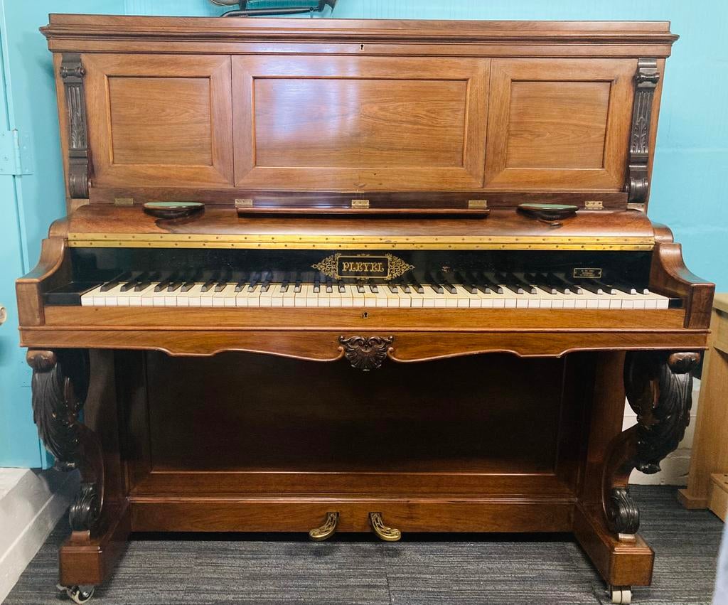 Mooie historische Pleyel “Oblique g.p.” piano, Muziek en Instrumenten, Piano's, Ophalen, Gebruikt, Bruin, Piano