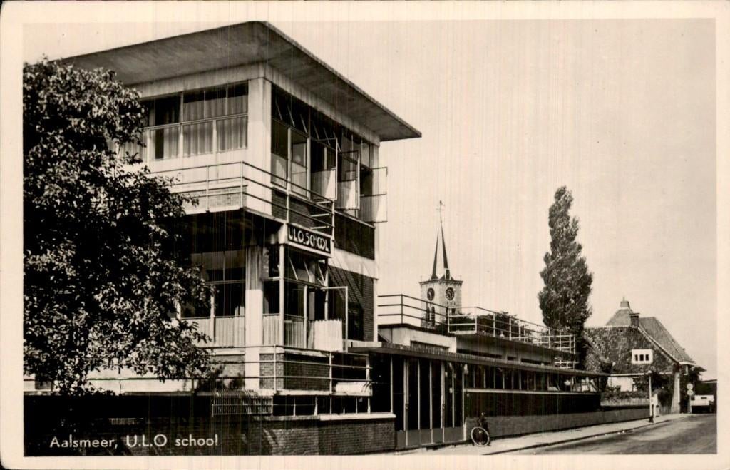 Aalsmeer - U.L.O. school - Voorgevel, Ophalen of Verzenden, 1920 tot 1940, Ongelopen, Noord-Holland