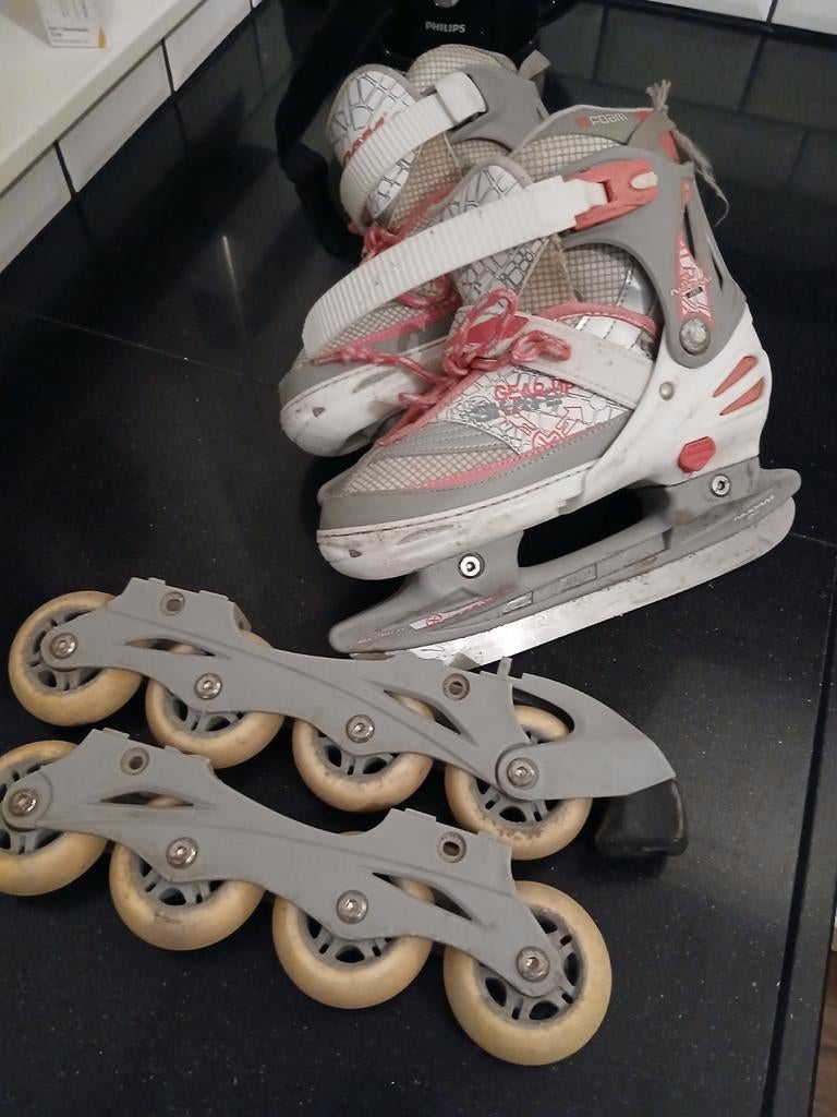 Skeelers maat 35 tot 39 verstelbaar en voor schaatsen, Ophalen of Verzenden, Verstelbaar, Gebruikt