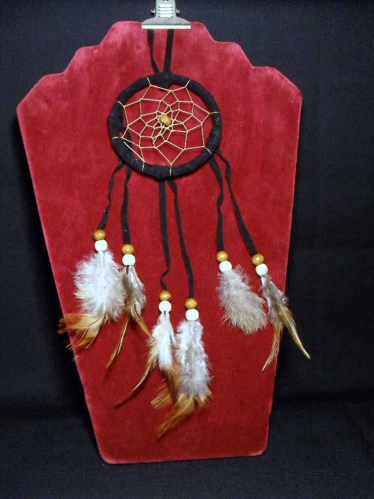 Dromen vanger +-8cm ring  +- 35 cm lang  zwart/beige, Marktplaats@koningsieraden.nl, Verzenden, Nieuw, Koningsieraden.nl