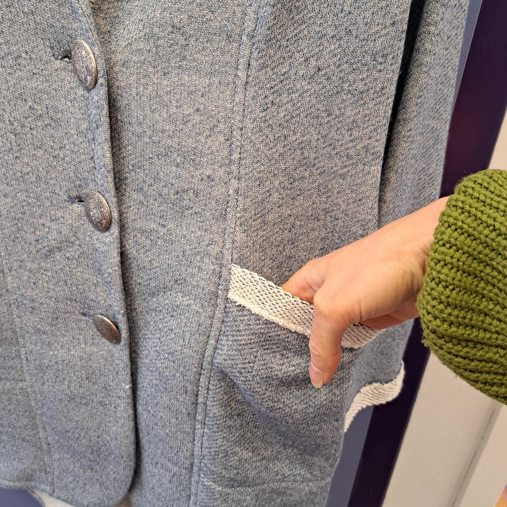 Hart by Helena Hart mooie blazer blauw gemêleerd S 48836, Blauw, ., Zo goed als nieuw, Jasje