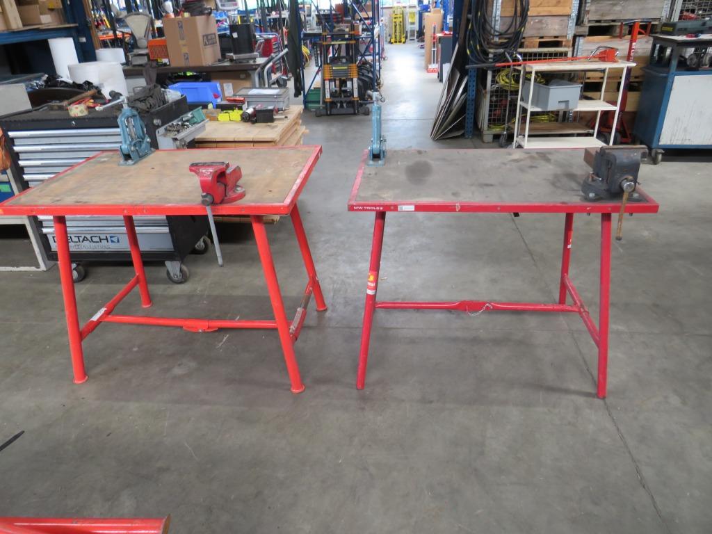 inklapbare werkbank werktafel met bankschroef en buisklem, Doe-het-zelf en Verbouw, Ophalen, Gebruikt, 70 tot 120 cm, Zandhaarweg