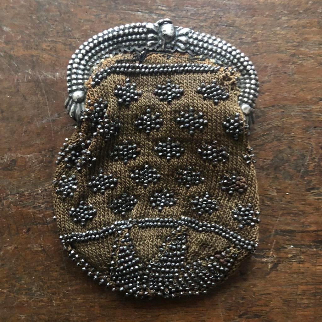 Antieke Zilveren Kralen Beugel Beurs, Ophalen of Verzenden