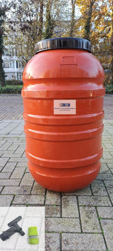 220 liter vat/drum met draaideksel /regenton, EU, Kunststof, Gebruikt, Met kraantje