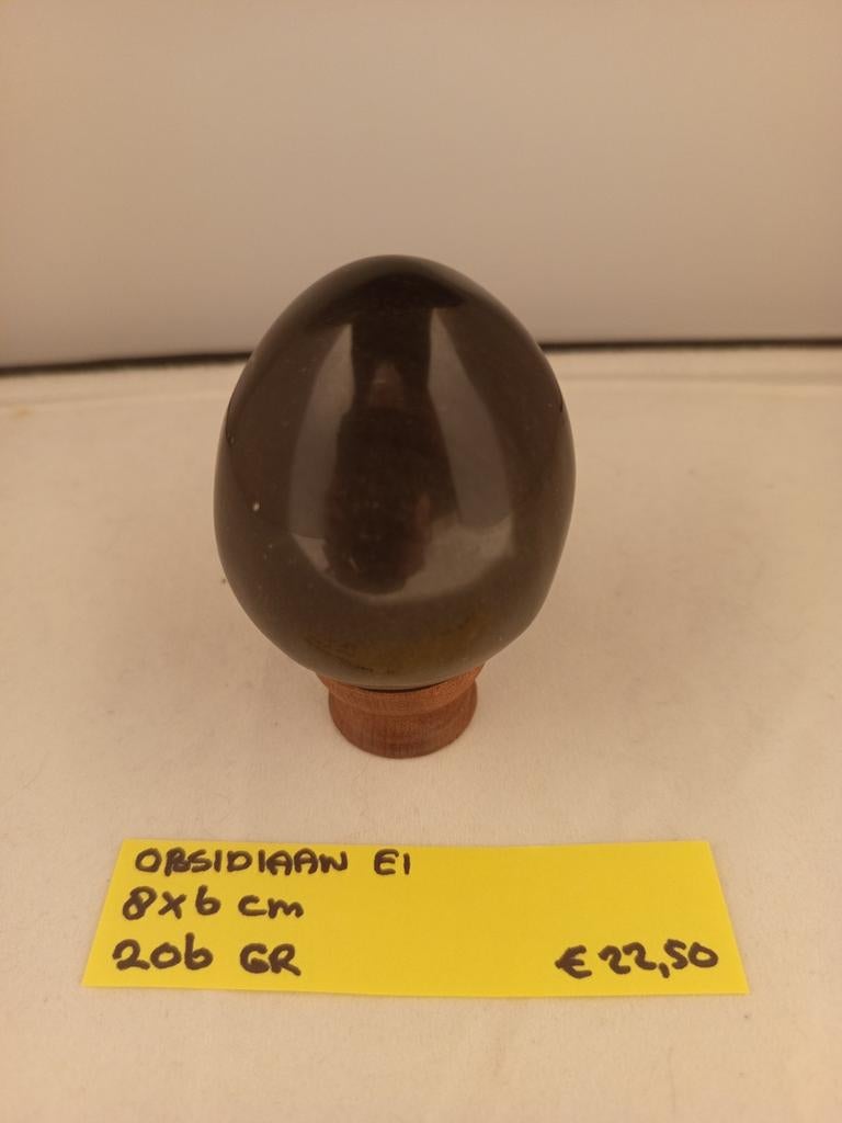Obsidiaan Ei - Decoratief & Spiritueel, Sieraden, Tassen en Uiterlijk, Edelstenen, Ophalen of Verzenden, Zo goed als nieuw