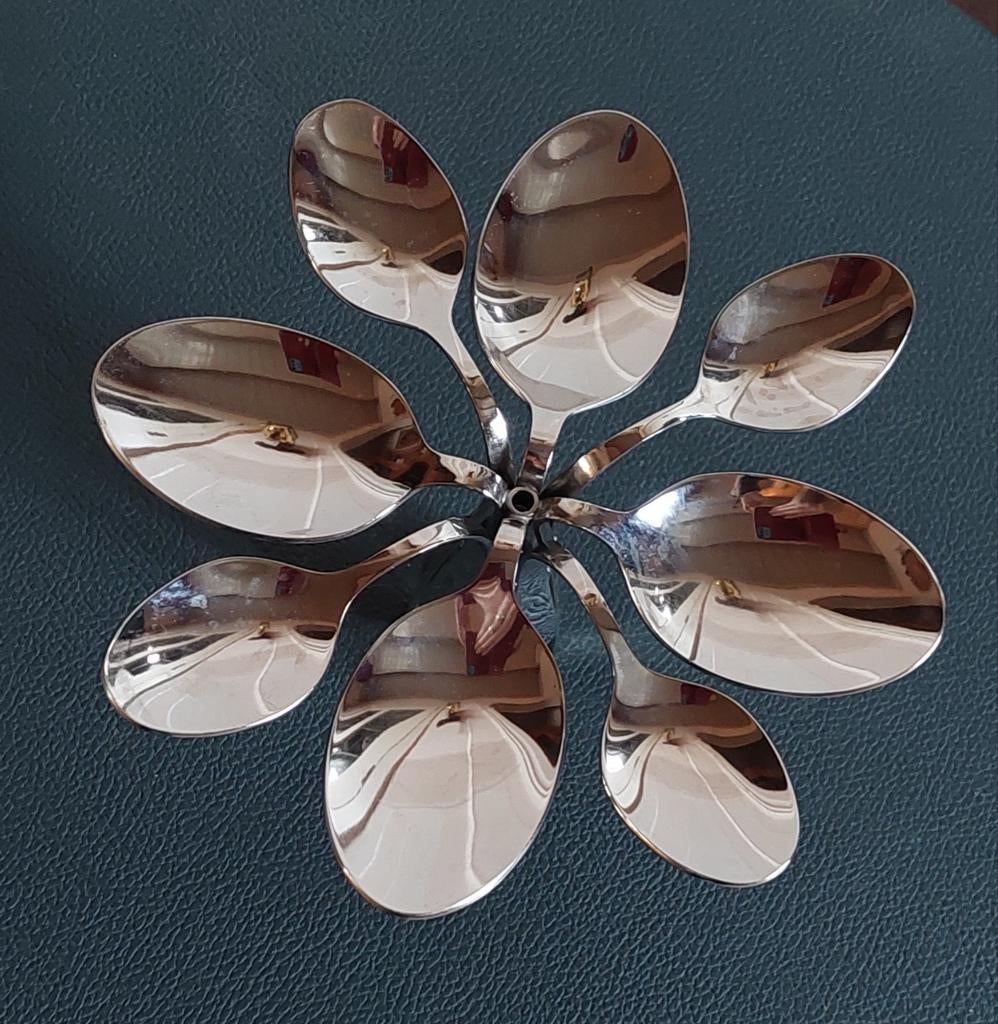 8 amuse lepels in bloemvorm, gemerkt dutch interior design, Ophalen of Verzenden, Zo goed als nieuw, Gebruiksvoorwerp