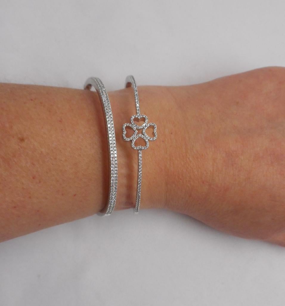 Prachtige zilveren Foli Folie armband met steentjes nr.1056